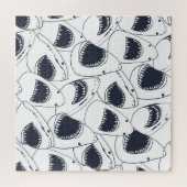 Wütender Hai, Vintages Doodle-Muster. Puzzle (Horizontal)