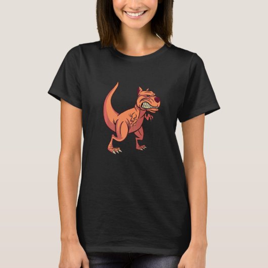 Wütender Hund Dinosaurier T-Shirt (Vorderseite)