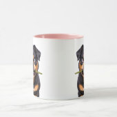 Wütender Hund mit Rose Tasse (Zentrum)