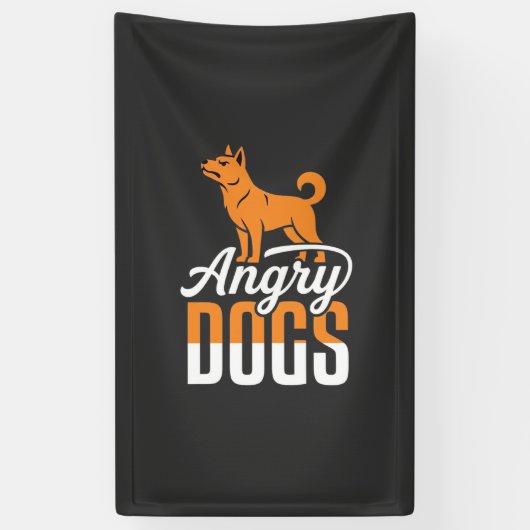 Wütender Hundevektor-Maskottchen Banner (Vertikal)