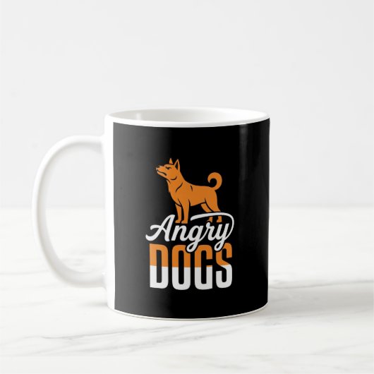 Wütender Hundevektor-Maskottchen Kaffeetasse (Links)