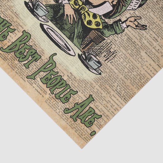 Wütender Hutmacher, Alice im Wunderland, zitieren Seidenpapier (Ausschnitt)