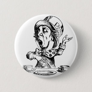 Wütender Hutmacher Button