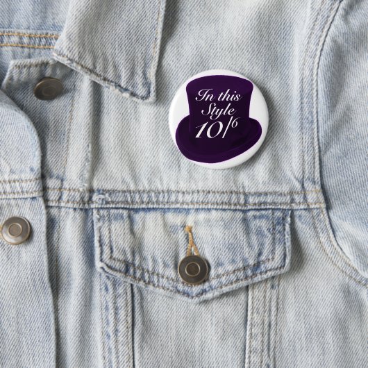 Wütender Hutmacher - lila Button (Beispiel)