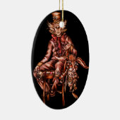 Wütender Hutmacher mit dem März-Hase-Zeichnen Keramikornament (Rechts)