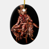 Wütender Hutmacher mit dem März-Hase-Zeichnen Keramikornament (Vorne)