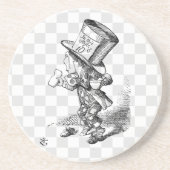 Wütender Hutmacher mit Keks und Tee Sandstein Untersetzer (Vorne)