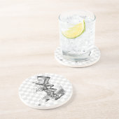 Wütender Hutmacher mit Keks und Tee Sandstein Untersetzer (Seite)