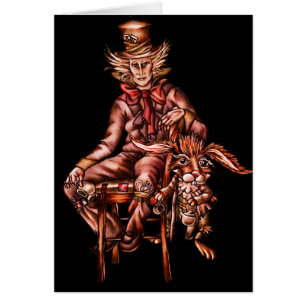 Wütender Hutmacher mit März-Hasen