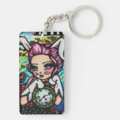 Wütender Hutmacher u. weiße Kaninchen-Alice-Reihe Schlüsselanhänger (Rückseite)