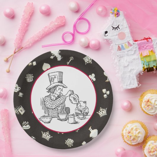 Wütender Hutmacher und Dormouse Pappteller (Party)