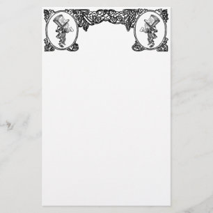 Wütender Hutmacher-Vintager Rahmen Briefpapier