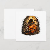🎃 Wütender Jack O' Lantern Halloween-Aufkleber | Einladung (Vorne/Hinten)