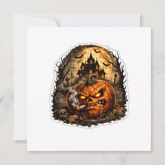 🎃 Wütender Jack O' Lantern Halloween-Aufkleber | Einladung (Vorderseite)