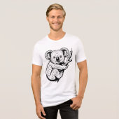 Wütender knurrender Wolf Aggressives wildes Raubti Tri-Blend Shirt (Vorderseite voll)