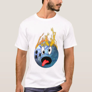 Wütender lodernder Bowlings-Ball T-Shirt