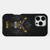 Wütender Löwe Schwarz iPhone Hülle (Rückseite (Horizontal))