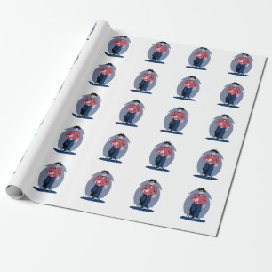 Wütender Mann gehend Geschenkpapier
