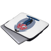 Wütender Mann gehend Laptopschutzhülle (Vorne Knopf)