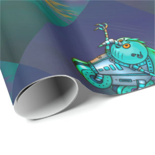 WÜTENDER max-HUHN-ROBOTER NIEDLICHES LUSTIGES Geschenkpapier