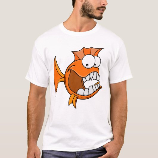 Wütender orangefarbener Zahnfisch T-Shirt (Vorderseite)