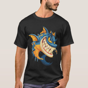 Wütender Piranha-Cartoon – Wildes Unterwasser-Cr T-Shirt