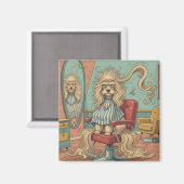 Wütender Pudel  Magnet (Vorderseite/Rückseite)