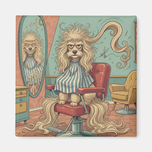 Wütender Pudel  Magnet (Vorne)