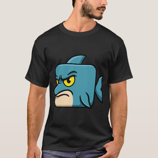 Wütender quadratischer Delfin T-Shirt (Vorderseite)