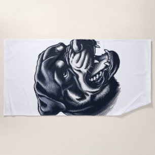 Wütender Rottweiler Hund Kühne Wachhund Kunst Strandtuch