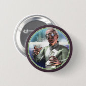 Wütender runder Knopf des Wissenschaftler-#1 Button (Vorne & Hinten)