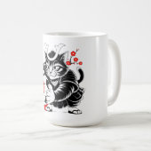 Wütender Samurai-Katzenbecher - Für Fußballkrieger Kaffeetasse (VorderseiteRechts)