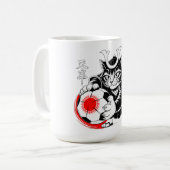 Wütender Samurai-Katzenbecher - Für Fußballkrieger Kaffeetasse (Vorderseite Links)