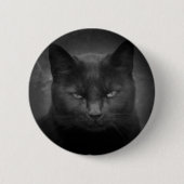 Wütender Scheinwerfer der schwarzen Katze Button (Vorderseite)