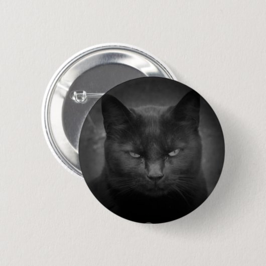 Wütender Scheinwerfer der schwarzen Katze Button (Vorne & Hinten)