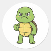 Wütender Schildkröten-Aufkleber Runder Aufkleber (Vorderseite)