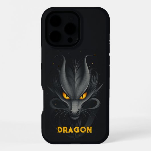 Wütender schwarzer Drache iPhone Hülle (Rückseite)