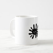Wütender schwarzer Farbspritzer Kaffeetasse (Vorderseite Links)