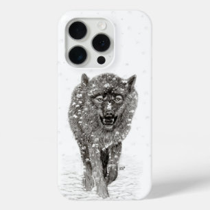 Wütender schwarzer Wolf im Schnee, wilder Winter Case-Mate iPhone Hülle