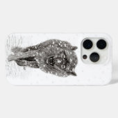 Wütender schwarzer Wolf im Schnee, wilder Winter Case-Mate iPhone Hülle (Rückseite (Horizontal))