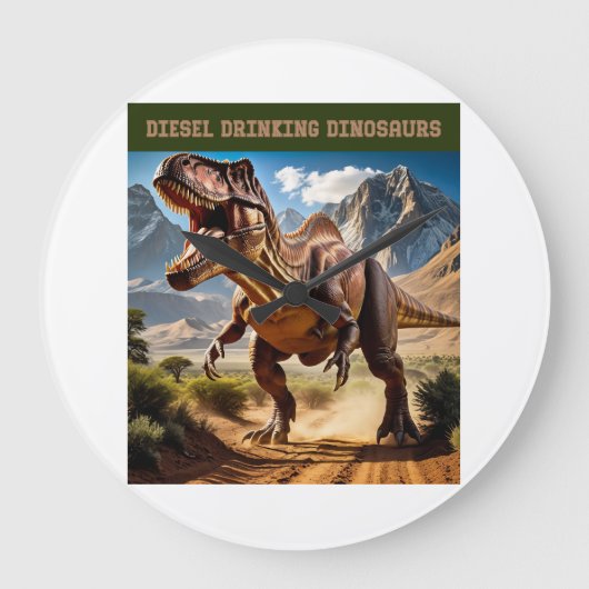Wütender T. Rex Große Wanduhr (Vorderseite)