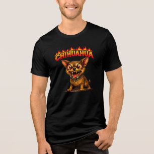 Wütender verrückter Chihuahua-Hund, pure Wut, Flam Tri-Blend Shirt