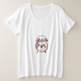 Wütender Wecker Cartoon – Ich hasse Morgen Große Größe T-Shirt
