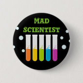 Wütender Wissenschaftler-buntes Button (Vorderseite)