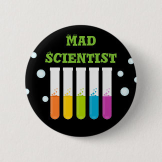 Wütender Wissenschaftler-buntes Button