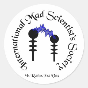 Wütender Wissenschaftler-Gesellschafts-Aufkleber Runder Aufkleber