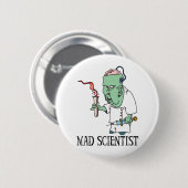 Wütender Wissenschaftler-Knopf Button (Vorne & Hinten)