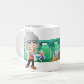 Wütender Wissenschaftler-Labrador-Cartoon Kaffeetasse (Vorderseite Links)