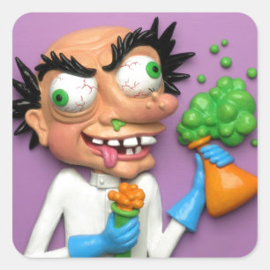 Wütender Wissenschaftler Quadratischer Aufkleber