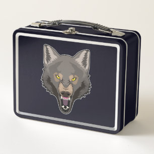Wütender Wolf Metall Brotdose